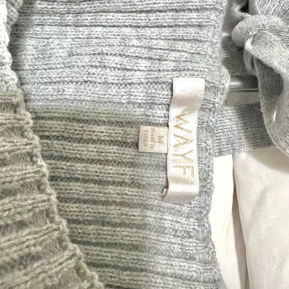 WAYF Square Neck Ribbed Knit Puff Sleeves Sweater Dress - Picture 9 of 11